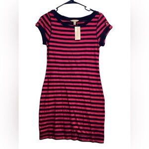 Banana Republic Pink and Black Striped Dress